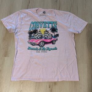 Vintage Corvette Pink Graphic Tee - Short Sleeve XL
